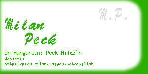 milan peck business card